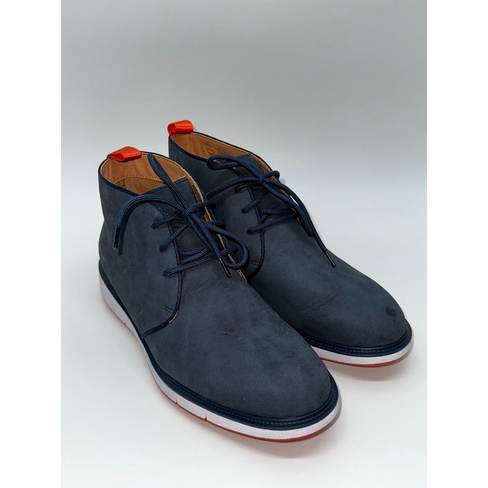 SWIMS Chukka Boots Ankle Casual Comfort Navy Blue Orange Accent‎ Mens Size 7